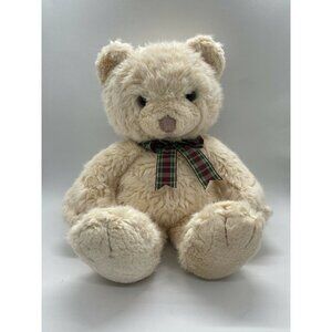 Vintage Eden Toys Cream Tan Teddy Bear Stuffed Animal Plush 13" Fluffy Christmas